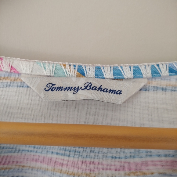 Tommy Bahama Festival Stripe Bell Sleeve Tunic Shirt Striped Size XL Cotton - Picture 11 of 12